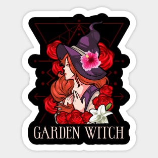 Garden Witch Halloween Sticker